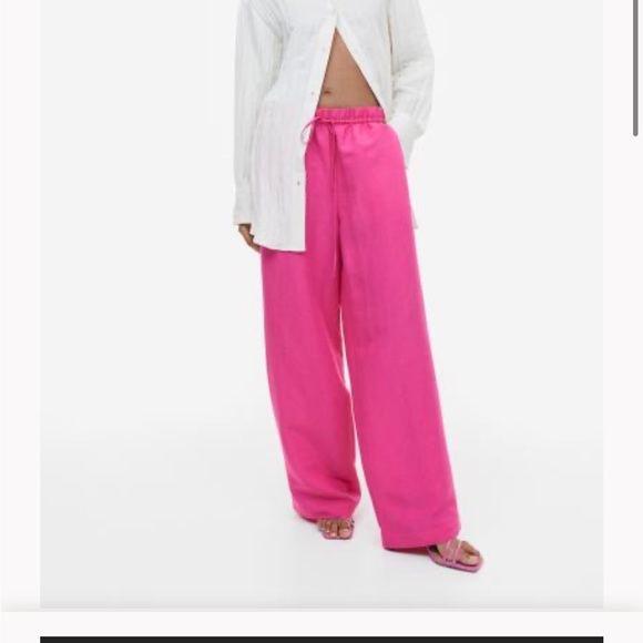 H&M linen blend pull on pants - Picture 1 of 4